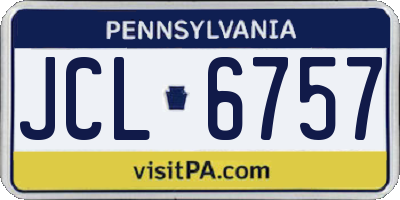 PA license plate JCL6757