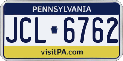 PA license plate JCL6762