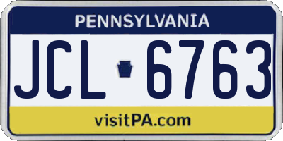 PA license plate JCL6763