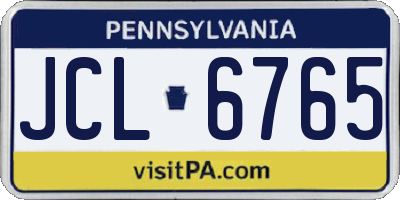 PA license plate JCL6765