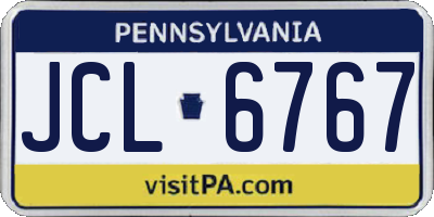 PA license plate JCL6767