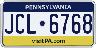 PA license plate JCL6768