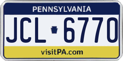PA license plate JCL6770