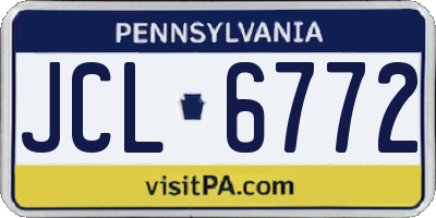 PA license plate JCL6772