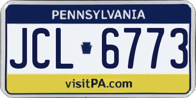 PA license plate JCL6773