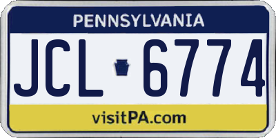 PA license plate JCL6774