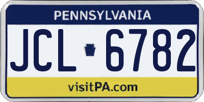 PA license plate JCL6782