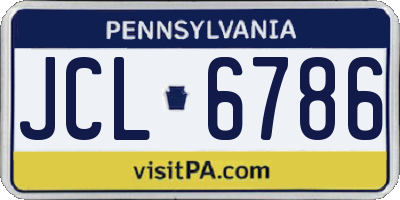 PA license plate JCL6786