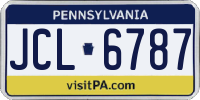 PA license plate JCL6787