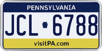 PA license plate JCL6788