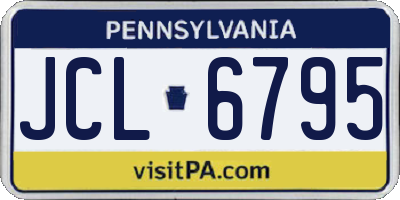 PA license plate JCL6795