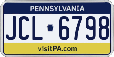 PA license plate JCL6798