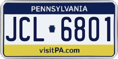 PA license plate JCL6801