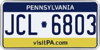 PA license plate JCL6803
