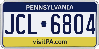 PA license plate JCL6804