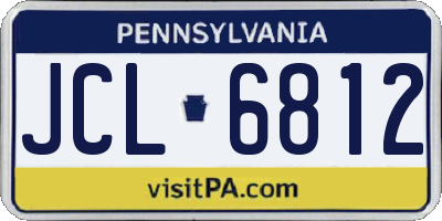 PA license plate JCL6812