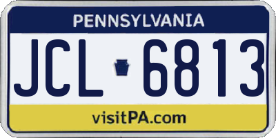PA license plate JCL6813