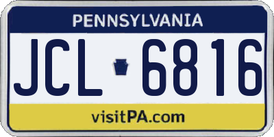 PA license plate JCL6816
