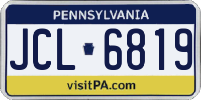 PA license plate JCL6819