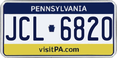 PA license plate JCL6820