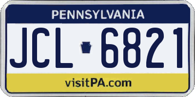 PA license plate JCL6821