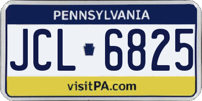 PA license plate JCL6825