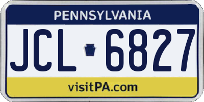 PA license plate JCL6827