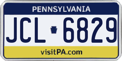 PA license plate JCL6829