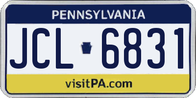 PA license plate JCL6831