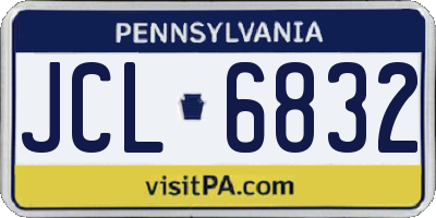 PA license plate JCL6832