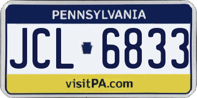 PA license plate JCL6833