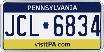 PA license plate JCL6834