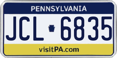 PA license plate JCL6835