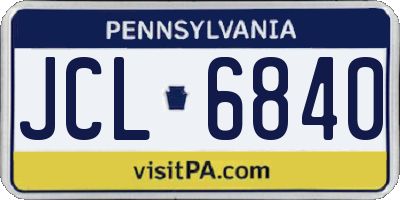 PA license plate JCL6840