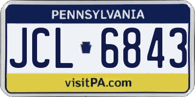 PA license plate JCL6843