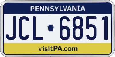 PA license plate JCL6851