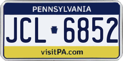 PA license plate JCL6852