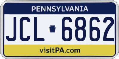 PA license plate JCL6862