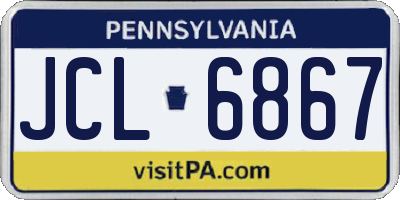 PA license plate JCL6867