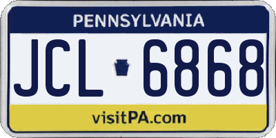 PA license plate JCL6868