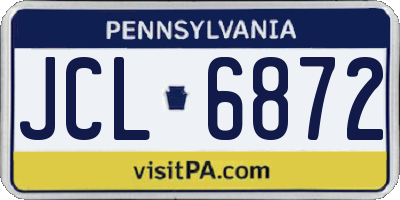 PA license plate JCL6872