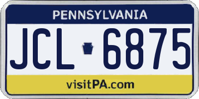 PA license plate JCL6875