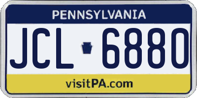 PA license plate JCL6880