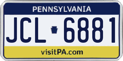 PA license plate JCL6881