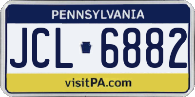 PA license plate JCL6882