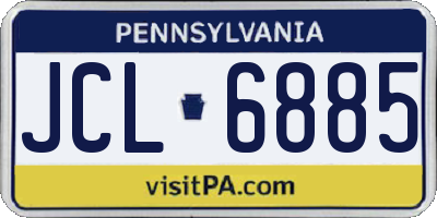 PA license plate JCL6885