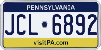 PA license plate JCL6892