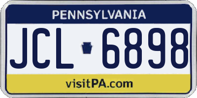 PA license plate JCL6898