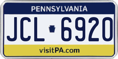 PA license plate JCL6920