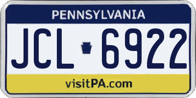 PA license plate JCL6922